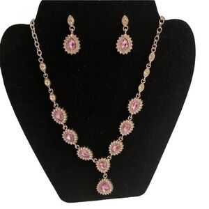 Lilac glass Austrian Crystal set